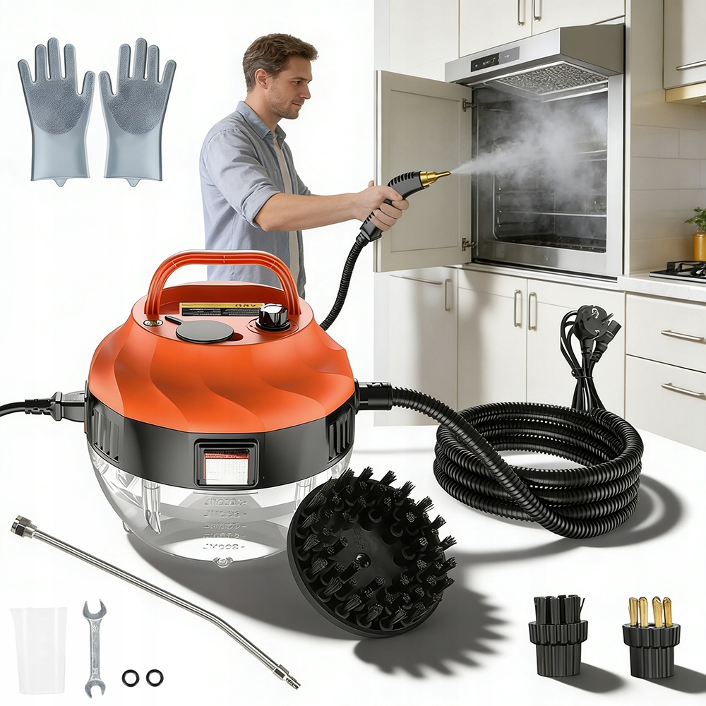 Myjka Parowa Czyścik Do Okien Parownica 6 Prędkości 2500W 1000ML 3GŁOWICE