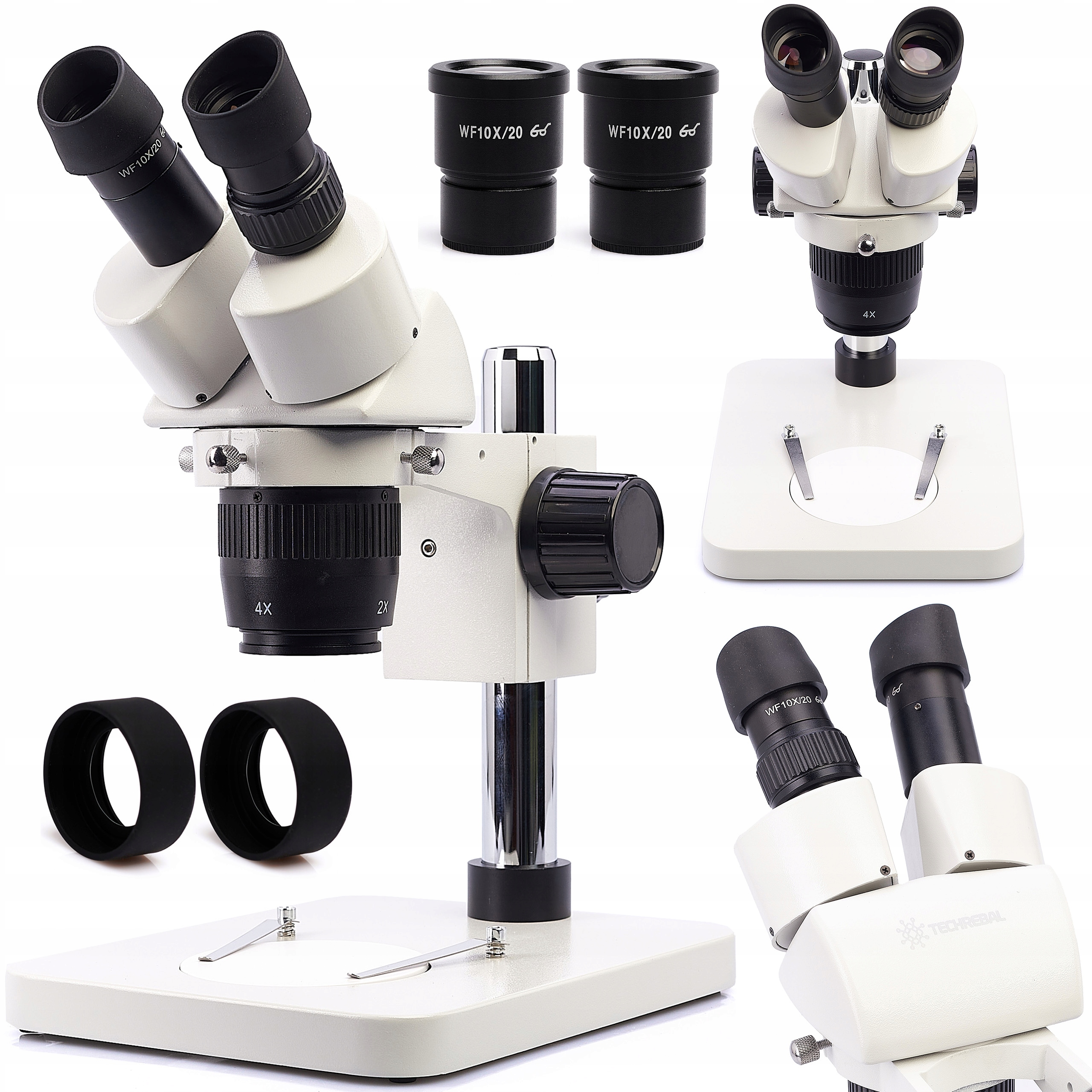 Trinokulární Stereoskopický Mikroskop 20-40x K10E Bílý Techrebal