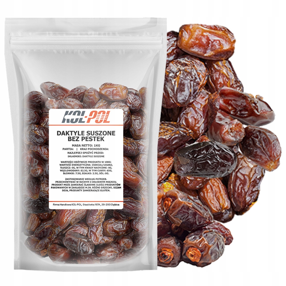 DAKTYLE SUSZONE 1kg Bez pestek naturalne świeże