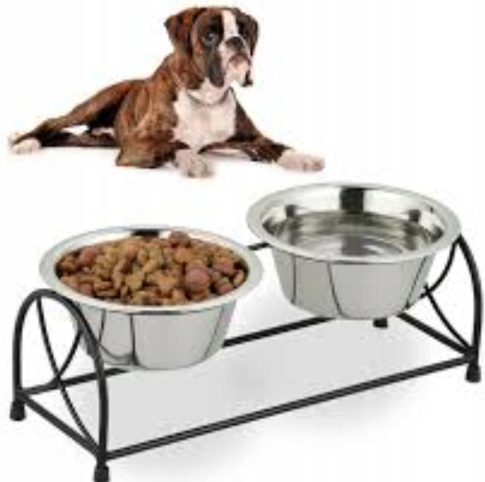 Levně Dvojitá miska pro psa se stojanem – stabilní krmná stanice