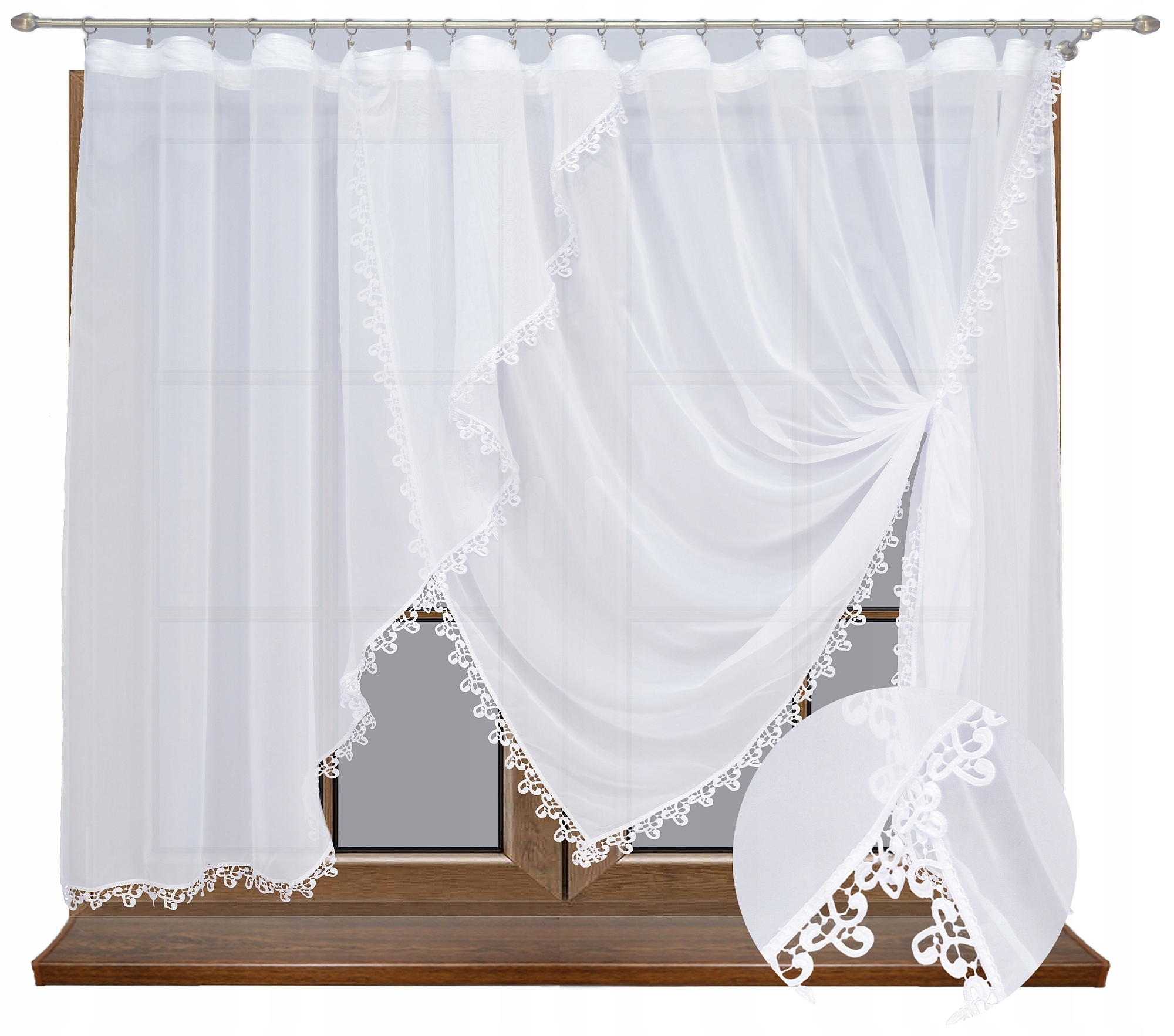 

Gotowa Firana Firanka Woal Z Gipiurą 300x150 G47P