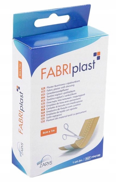 

Plaster tkaninowy z opatrunkiem 6cmx1m FABRIplast