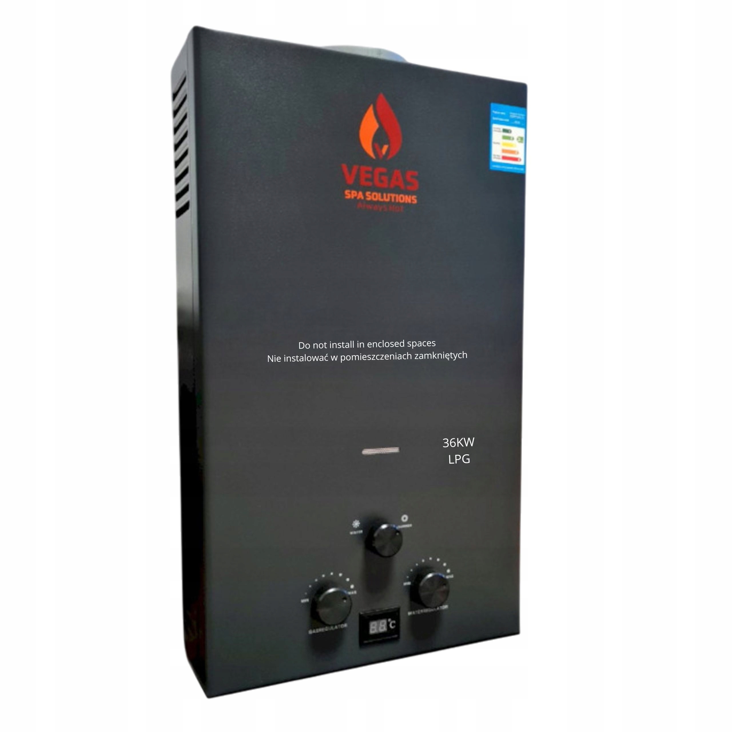 Piec gazowy na propan butan do dmuchanego Jacuzi Basenu Balii STANDARD Moc 36 W