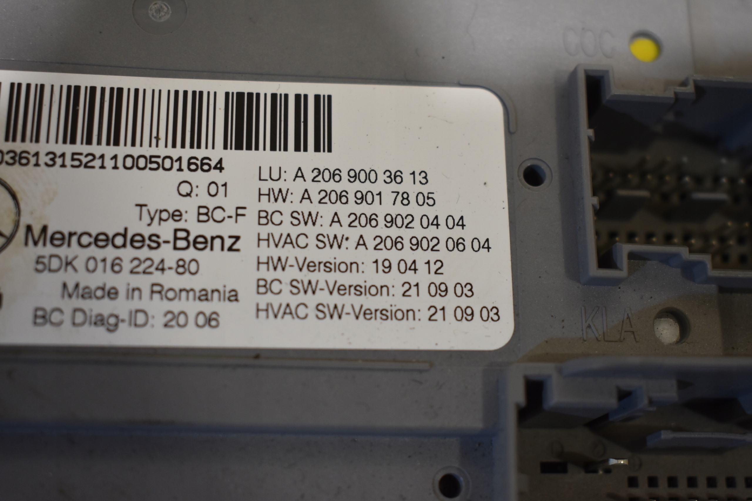 IDEALNY Unité commande confort MERCEDES W206 W223 1 9