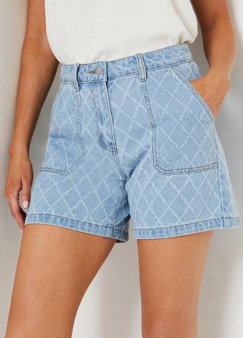 D1C213 Světlemodré Džínové Kraťasy Wallis Velikost 3XL