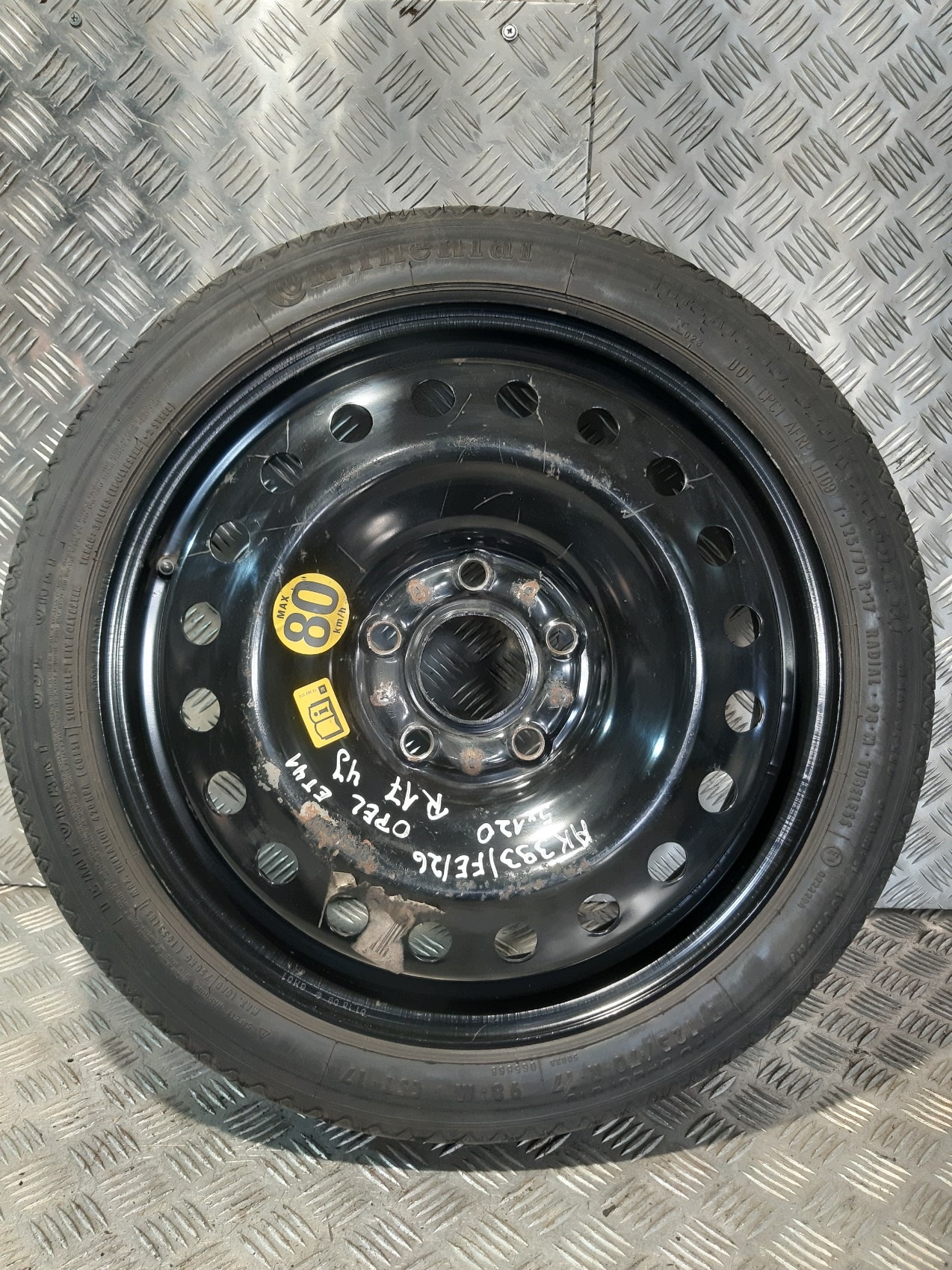 roue roue de secours roue de secours OPEL 5x120 4J ET41 125/70 R17