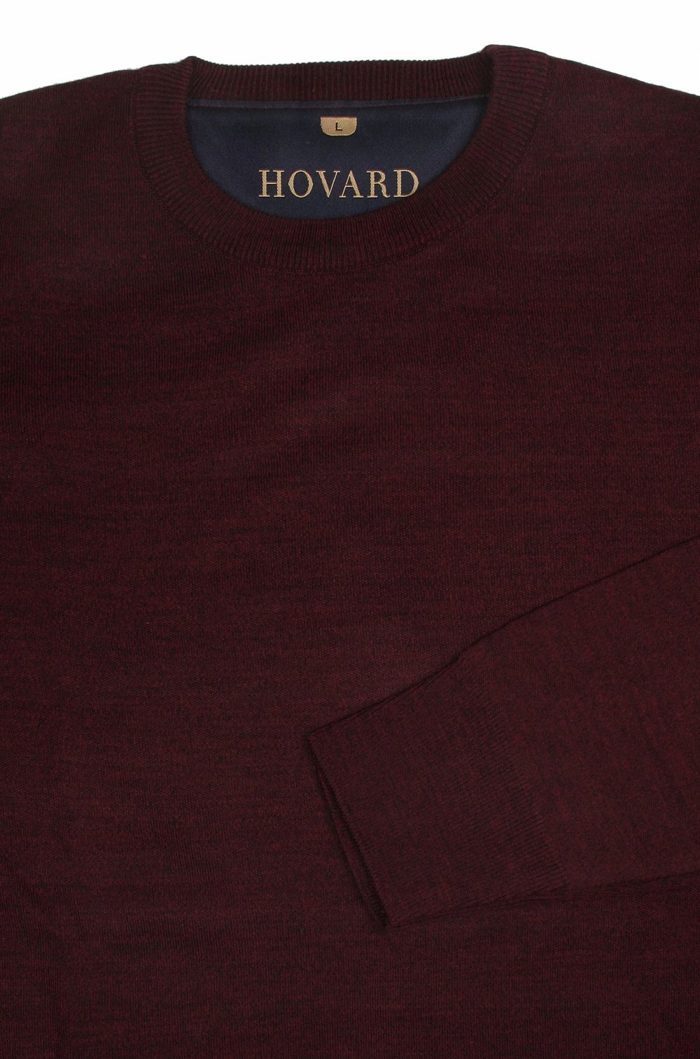 Wełniany Sweter U-Neck - HOVARD - Bordowy - 3XL Marka inna