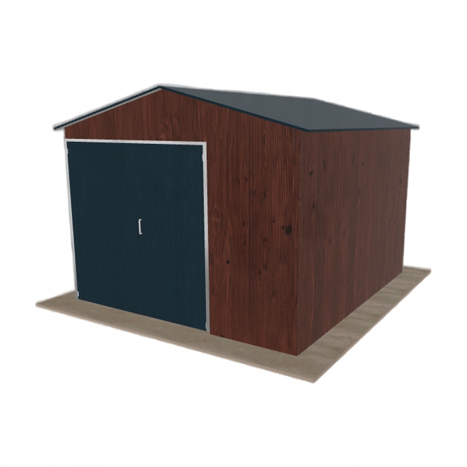 Plechová hala 4.5x5 m, sedlová, tmavý ořech, vysoká