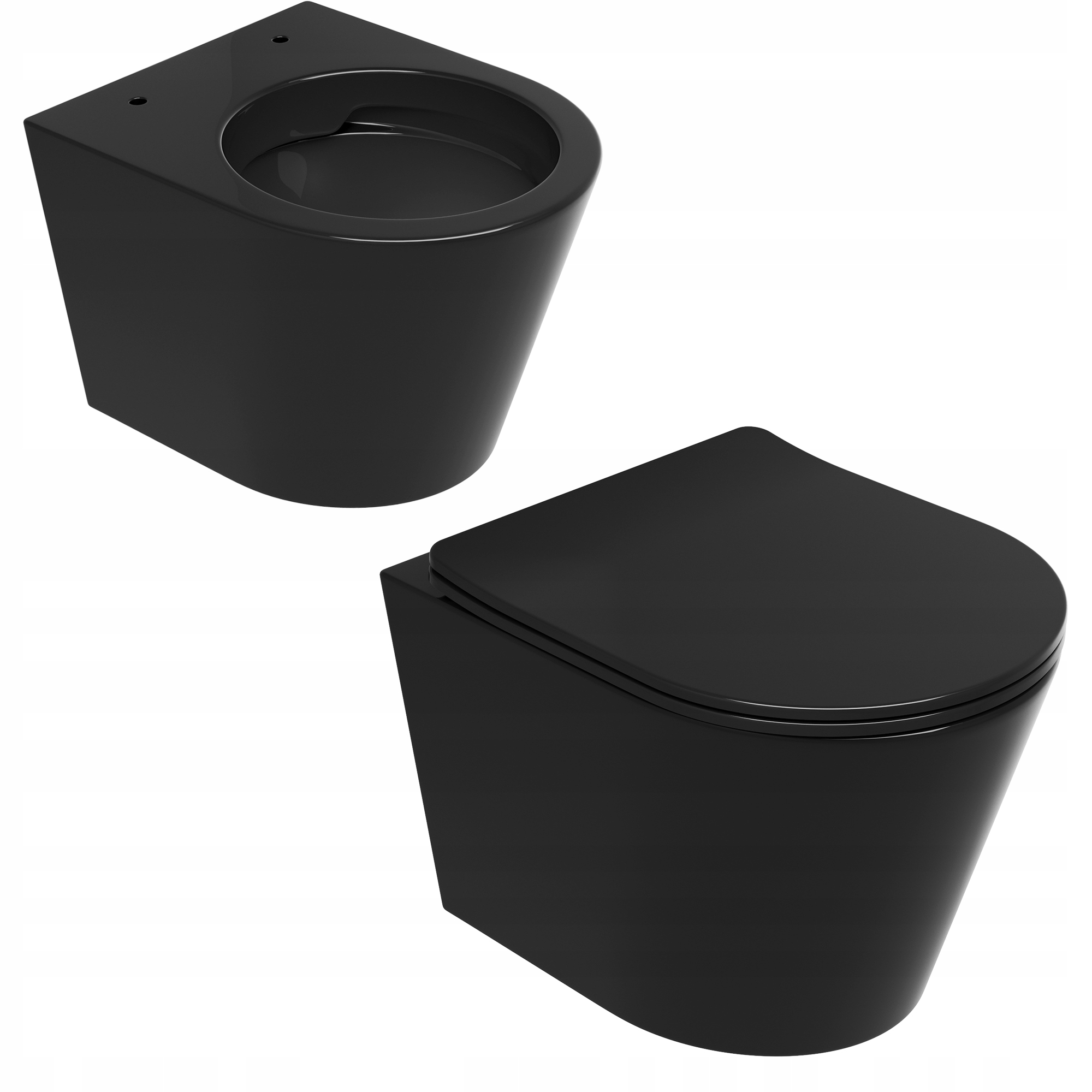 Závěsná Wc Mísa Rimless Bez Příruby, Neo, Černá Deska