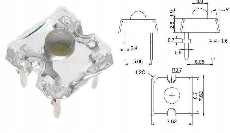 LED SUPERFLUX 3 мм белый 2.5 cd за 2 шт / 1109