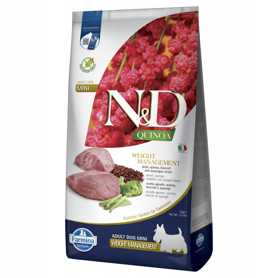 Farmina N&d Quinoa Weight Management Lamb 7kg Sucha Karma Dla Psa Małe Rasy