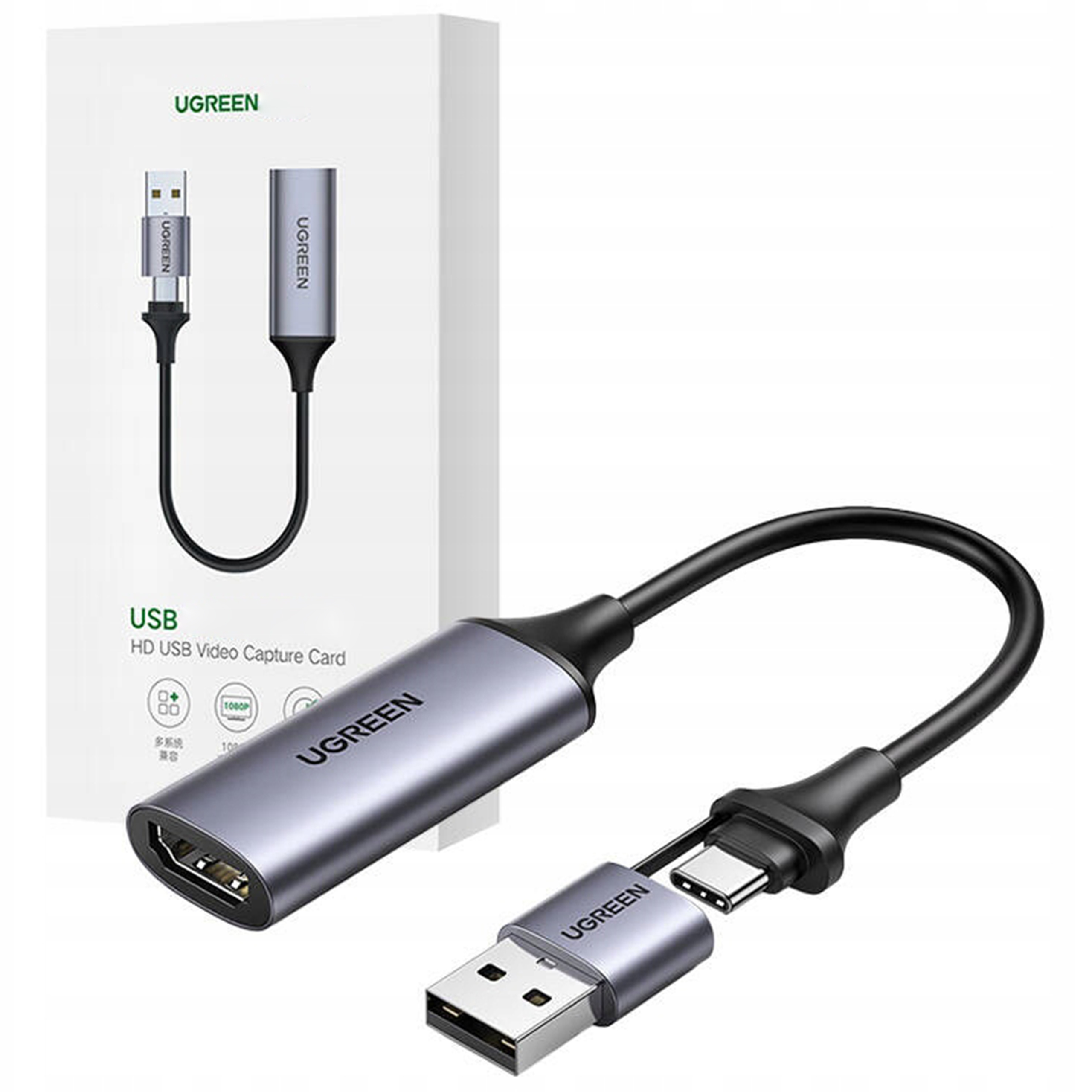 Ugreen Adaptér Hdmi (samice) Pro Usb-a Usb-c (samec)