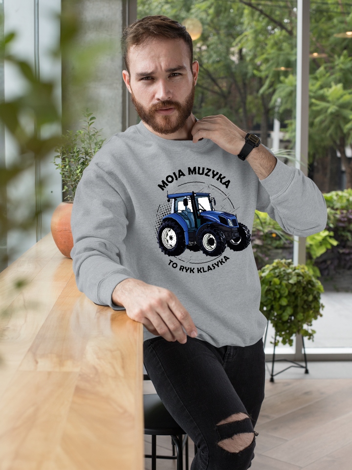 BLUZA BEZ KAPTURA PREZENT UPOMINEK MOJA MUZYKA TO RYK KLASYKA NIEBIESKI Rozmiar one size