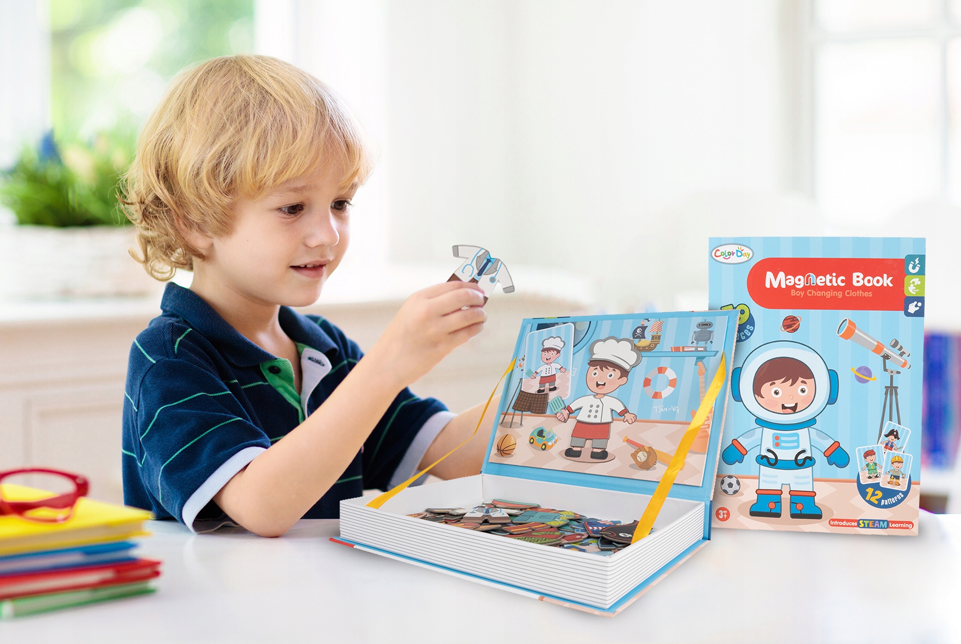 KSIĄŻKA MAGNETYCZNA UKŁADANKA ZAWODY UBRANKA 59EL Wysokość produktu 19 cm