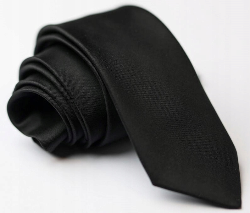 KRAWAT CZARNY ELEGANCKI REGULAR SZER. 6,5 CM CZERŃ