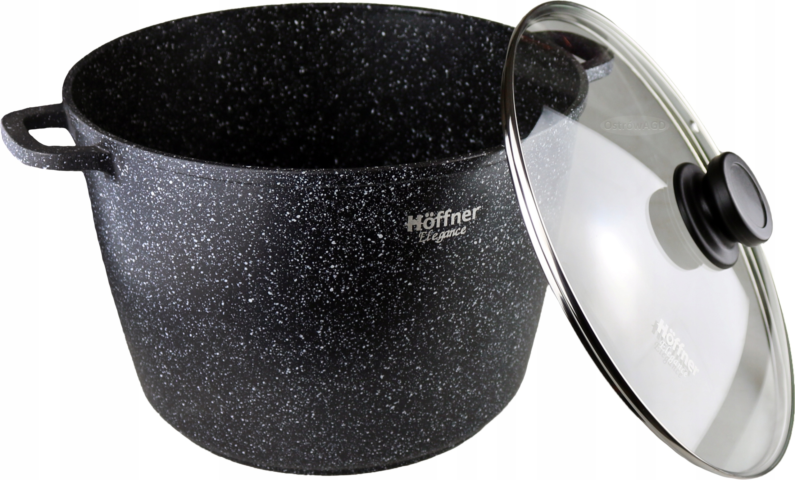 GARNEK Z POKRYWKĄ WYSOKI 10L Z POWŁOKĄ MARMUROWĄ Premium hoffner Marka Hoffner