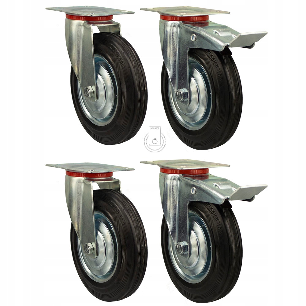 Komplet 4 Ks Kola fi 200 vozík regál 12STGU200 vozík regál skříň stůl