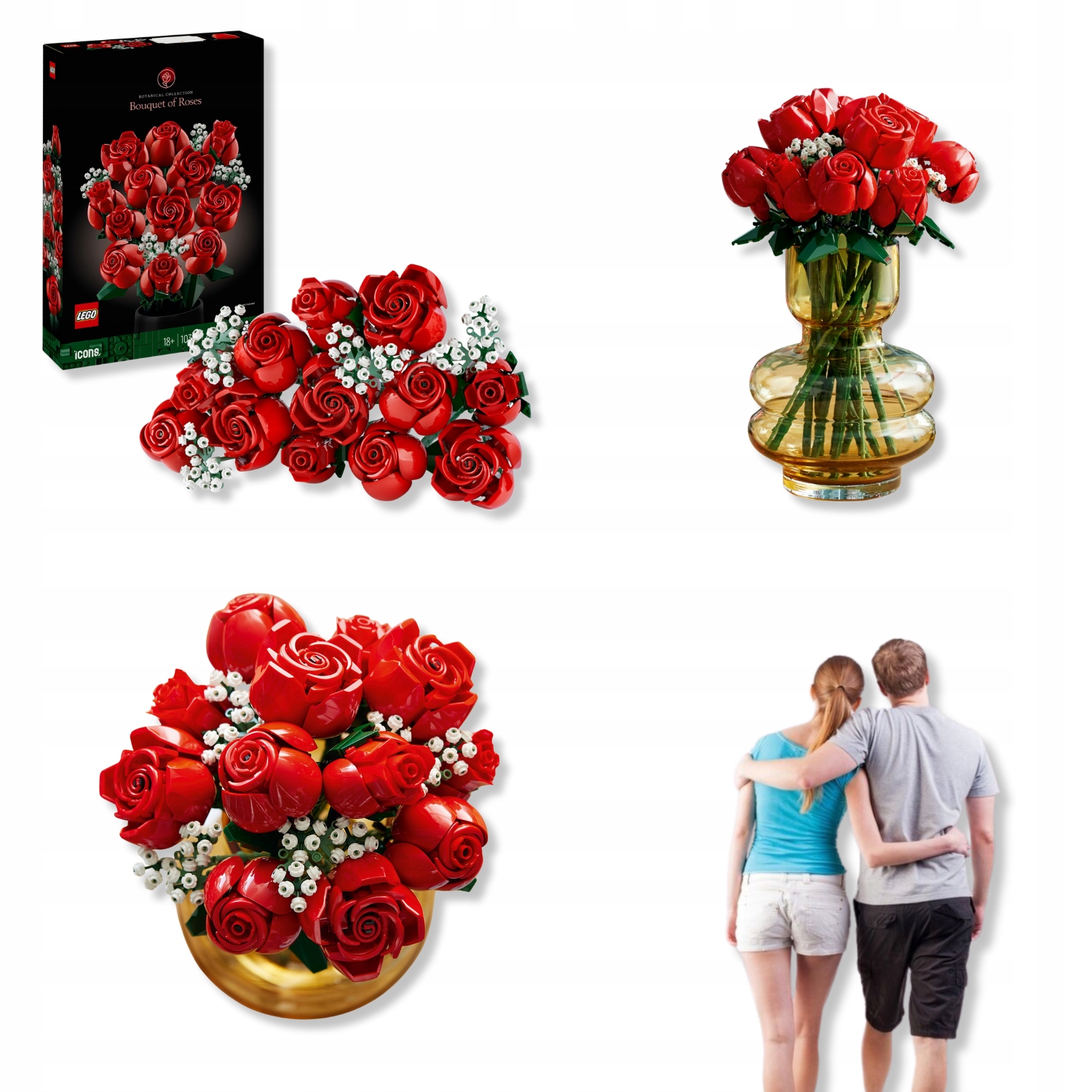 Klocki Lego Icons 10328 Bukiet Róż Kwiaty Dla Niej Walentynki