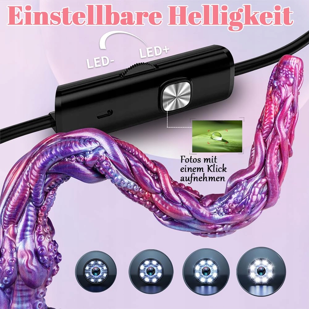 FANTASIE Silikon Dildo 50cm Przyssawka Endoskop Stymulacja G-Punktu — miniatura 6