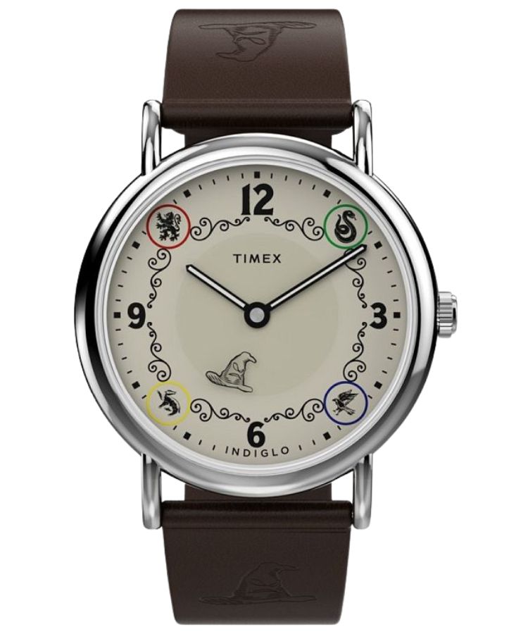 Hodinky Timex Harry Potter X Weekender Hufflepuff House 38mm s koženým řemínkem