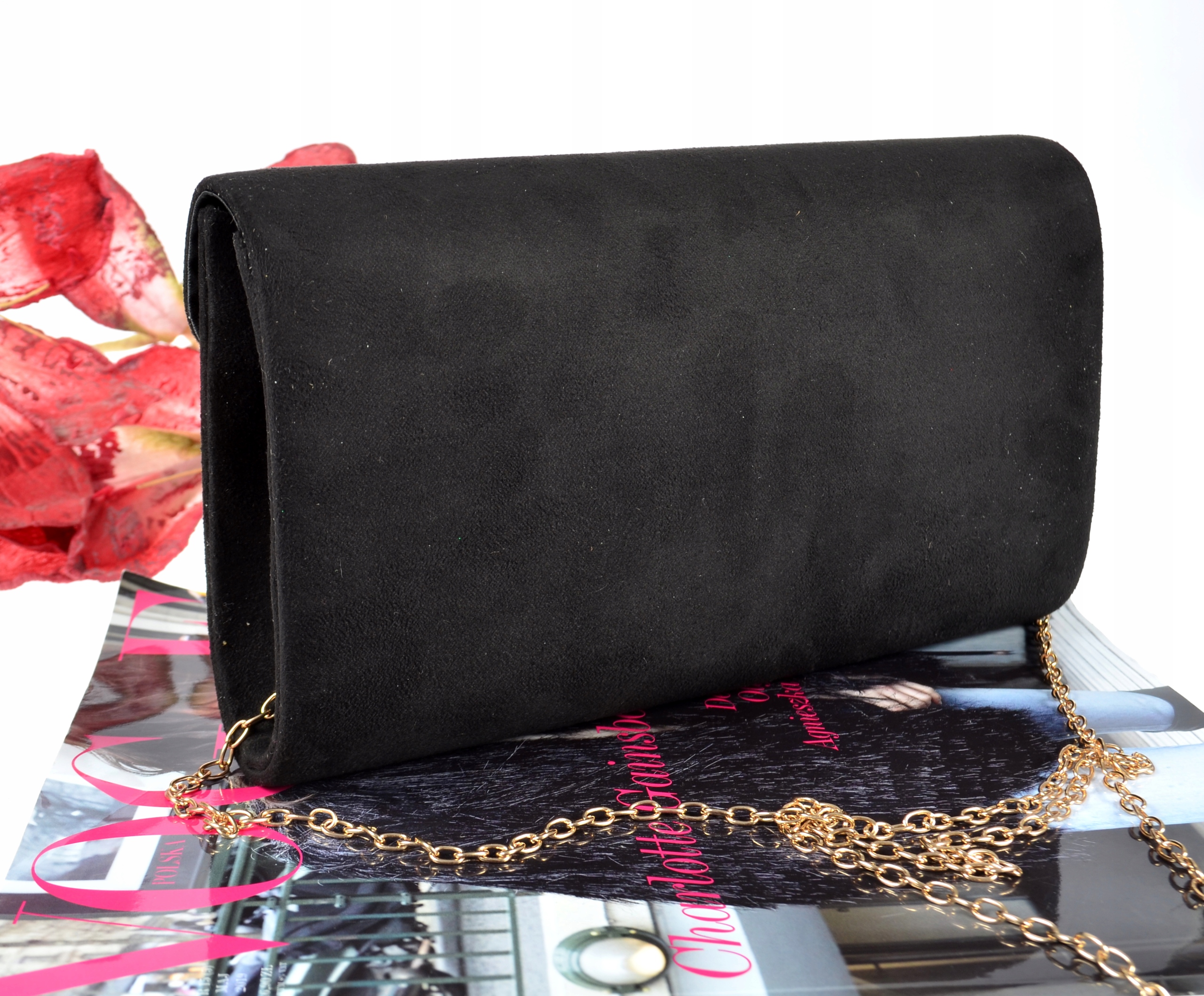 ZAMSZOWA TOREBKA KOPERTÓWNA na łańcuszku CZARNA Kod producenta TL00112