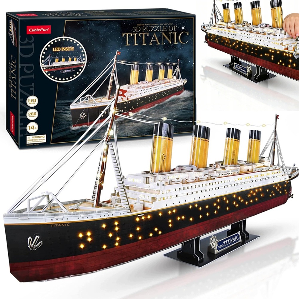 Puzzle Statku Model 3D Drewniany Żaglowiec 266 Elementów Do Salonu Biura