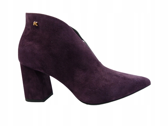 Kotníkové Boty fialová kožená asymetrická výřezová část Sala 37