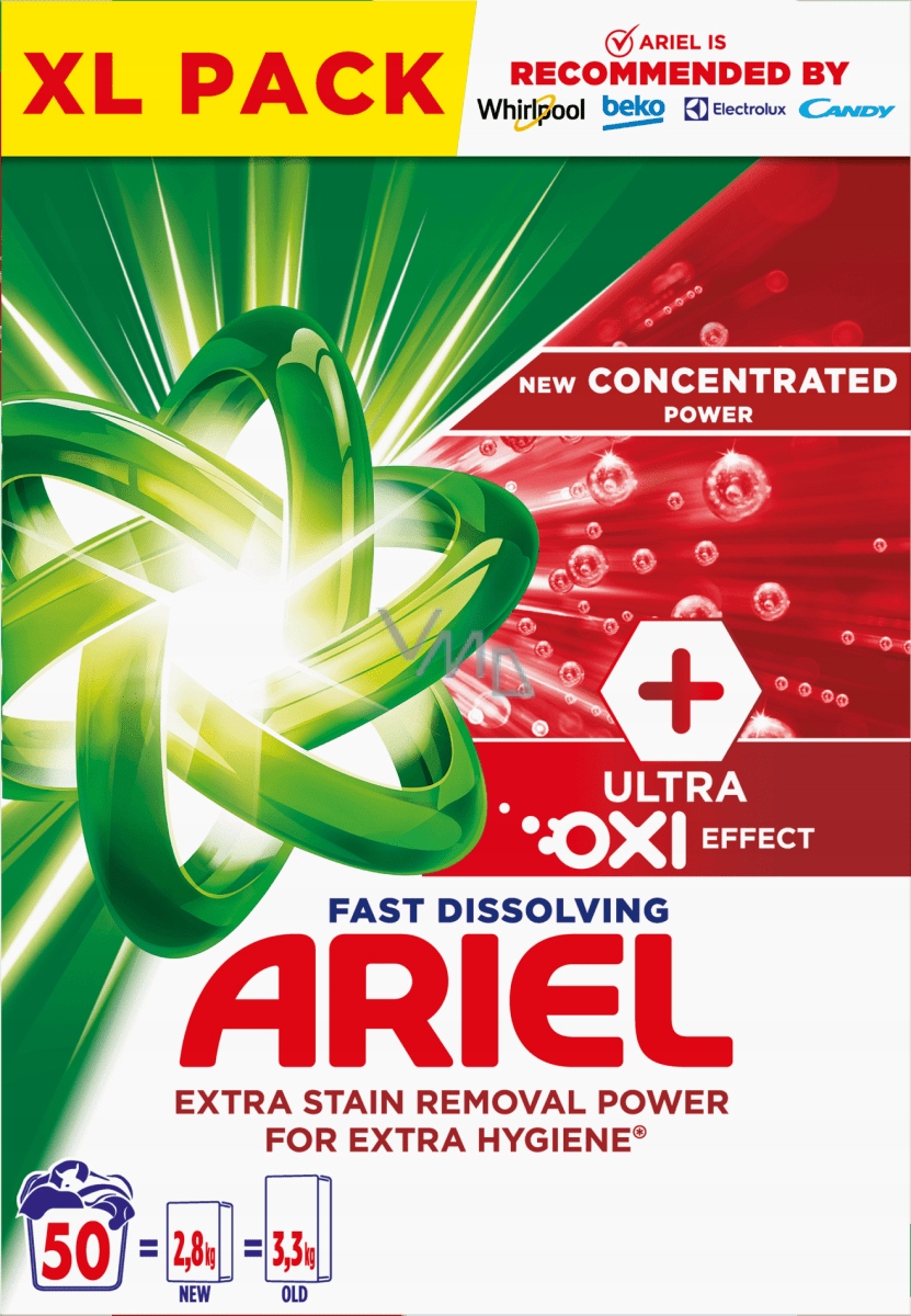 Levně Ariel Ultra Oxi Effect prací prášek pro odstraňování skvrn a pro extra hygi