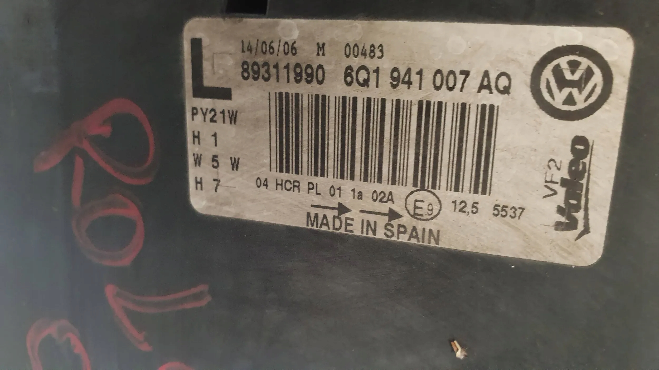 light front left 6Q1941007AQ VW POLO LIFT 05