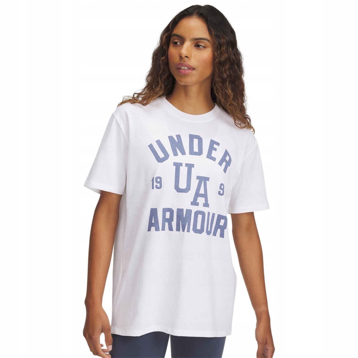 Damska koszulka z nadrukiem Under Armour Ua Hwt Os Collegiate Ss Biały XL