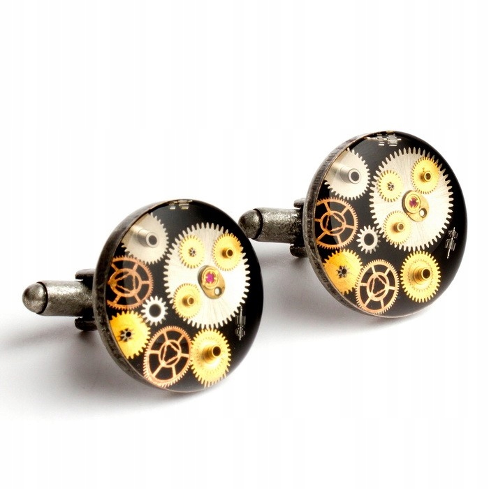 Pánské Knoflíčky Steam Dream Old Silver Black