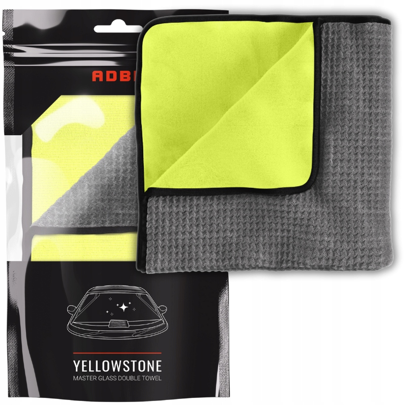 Adbl Yellowstone Mikrofibra Waflowa Ręcznik Do Mycia Szyb Bez Smug 2w1