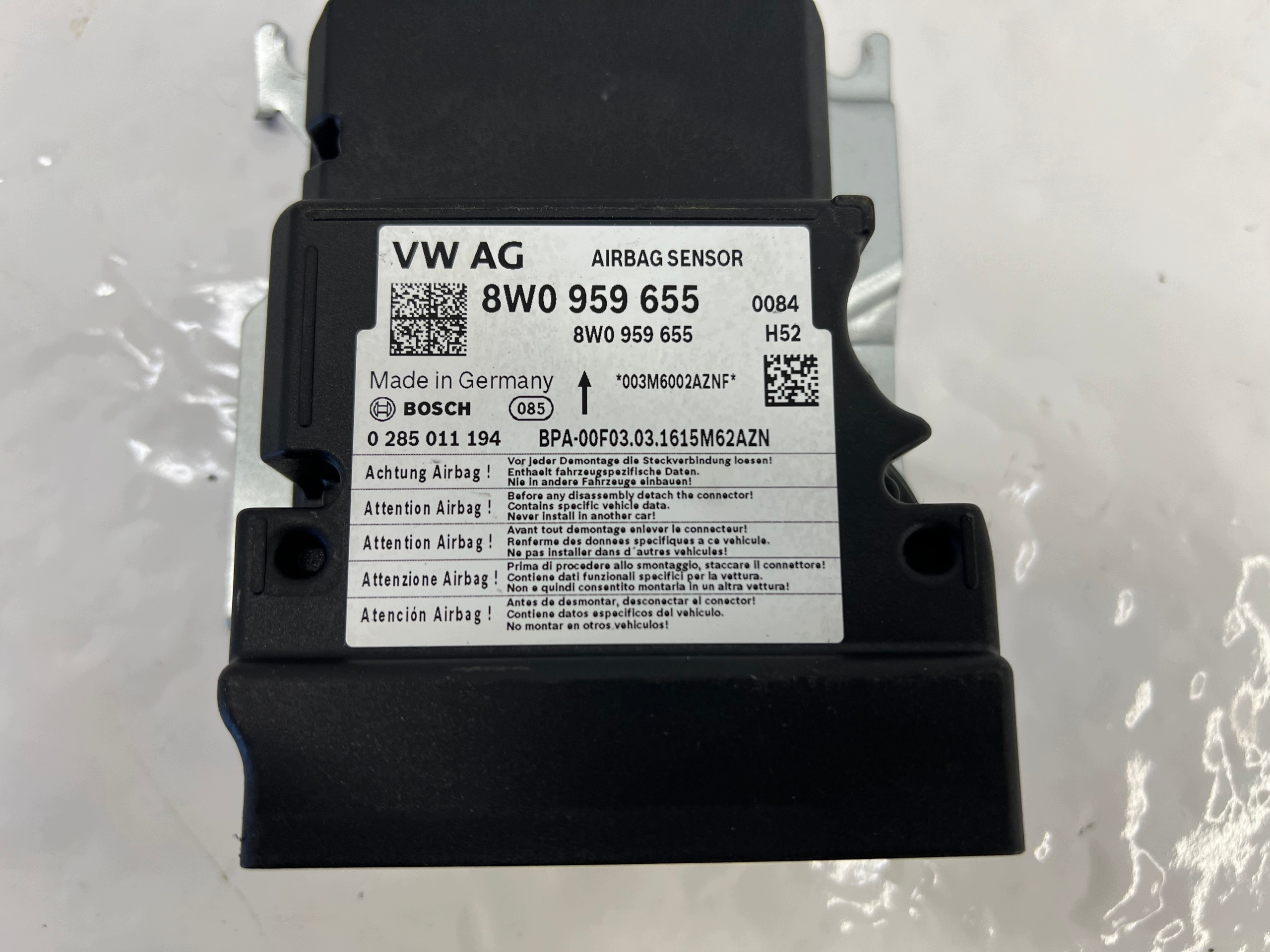 modulo SENSOR Centralina airbag airbag AUDI A4 B9 8W0959655