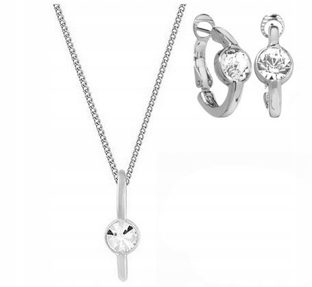 Stříbrný komplet šperků pro ženy Elegantní Křišťál Univerzální Colibra
