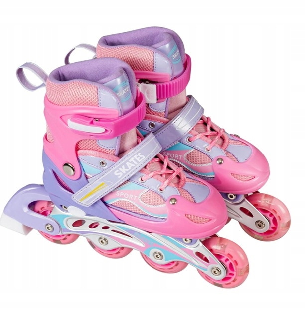 ROLKI REGULOWANE DZIECIĘCE WZÓR RAINBOW ABEC-7 KAUCZUK 70MM