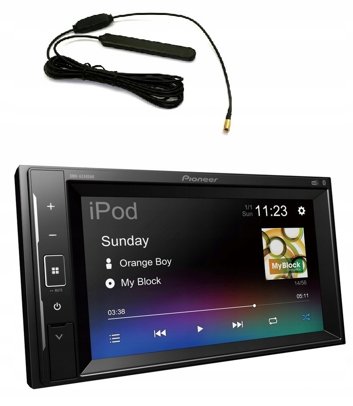 Pioneer DMH-A240DAB Autorádio 2DIN LCD Bluetooth anténa Dab