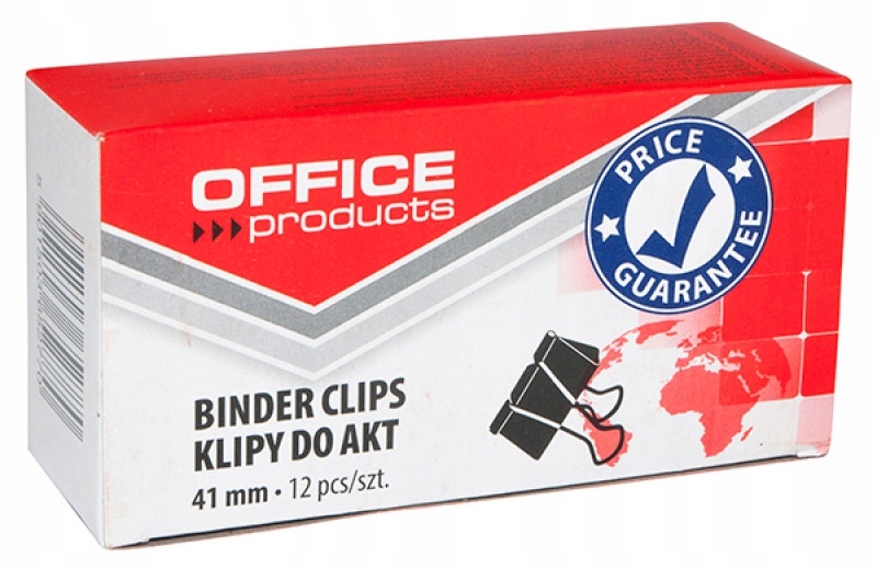 

Klipy do dokumentów 41mm 12szt czarne klips