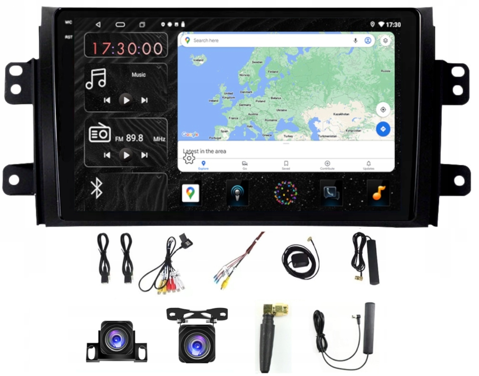 Rádio Navigácia Gps Android Carplay Bt Fiat Sedici 2006-2013 4GB 64GB Sim