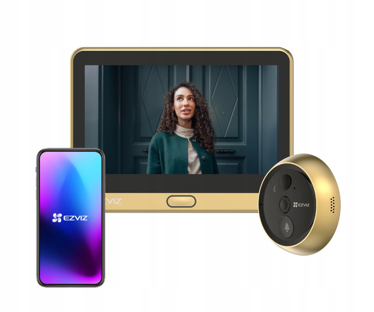 Wizjer do drzwi z kamerą Ezviz DP2C Fhd Szeroki kąt Funkcja dzwonka MicroSD