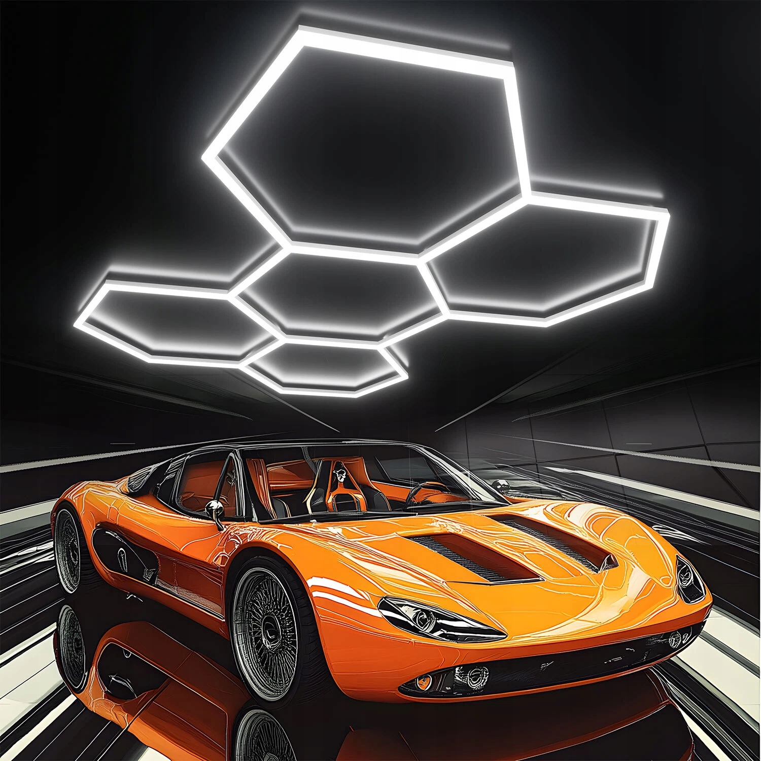 Lampa 5 x Hexagon Led Včelí Plást Osvetlenie Panel Dielňa Garaz