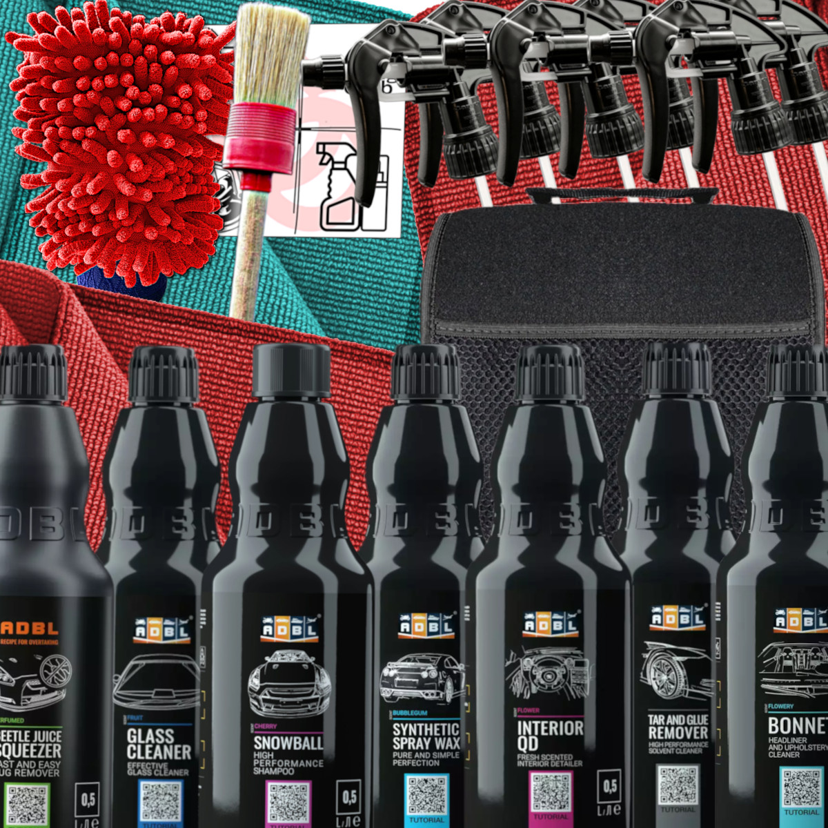 ADBL ZESTAW KOMPLETNY DETAILING KOSMETYKI SAMOCHODOWE TORA AKCESORIA