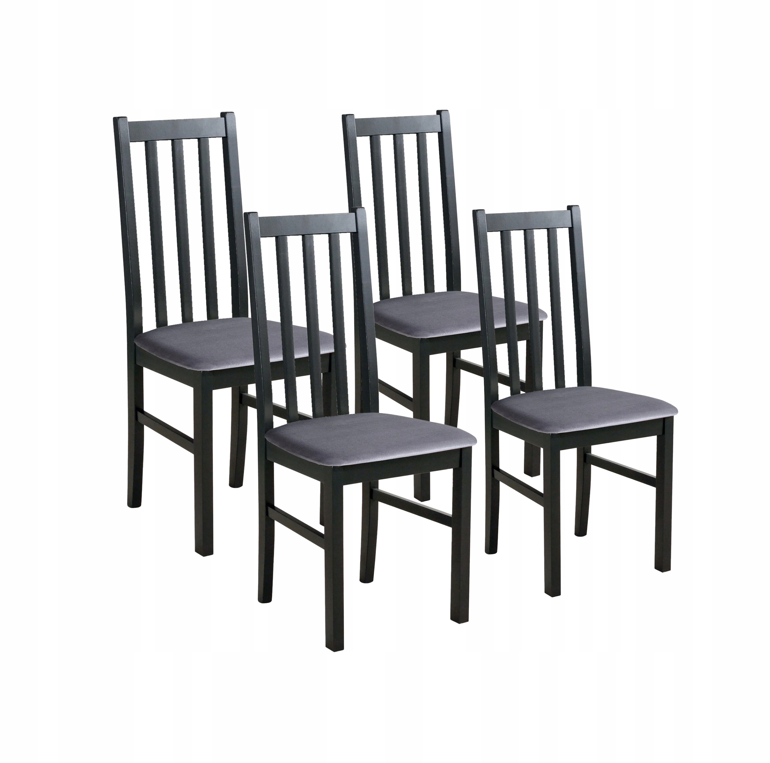 Sada 4x Čalouněná židle do obývacího pokoje Kuchyň BOS10 Černá/Šedá