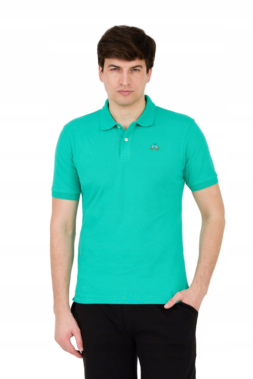 La Martina Smaragdové polo s malým logem XL