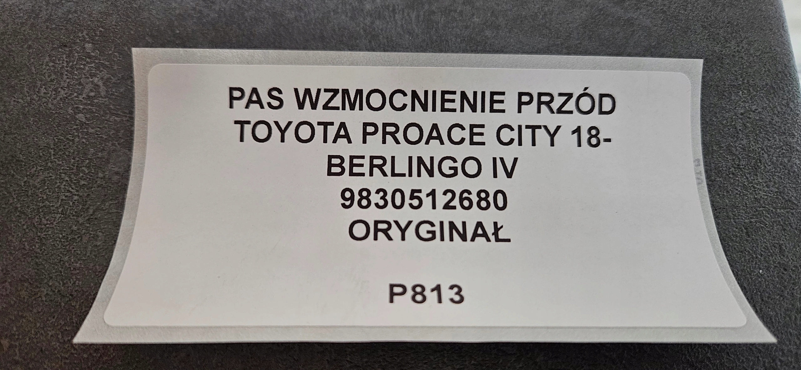 front panel, wall front TOYOTA PROACE CITY 18- BERLINGO IV 9830512680