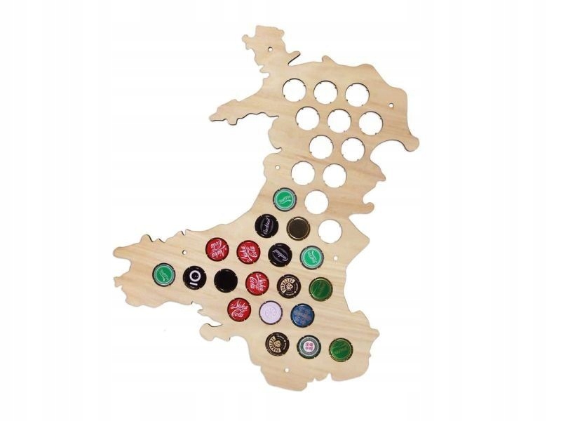Wales Mapa Pivo Na Kapsle Pivní tabule Pivo 50x30 cm
