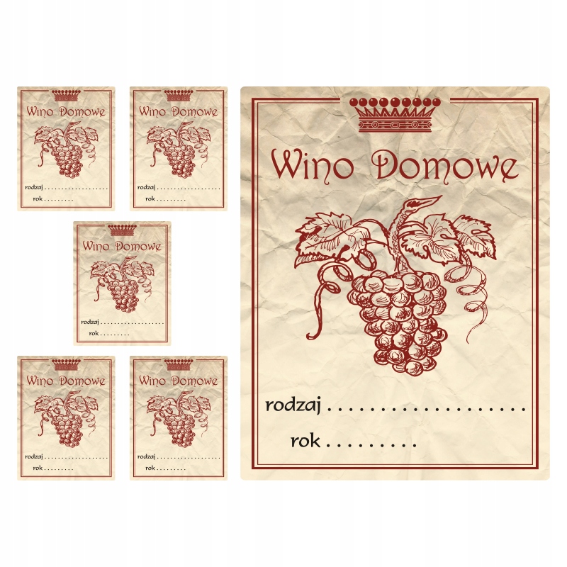 

Naklejki Etykiety na Wino małe 7cm wzór 113
