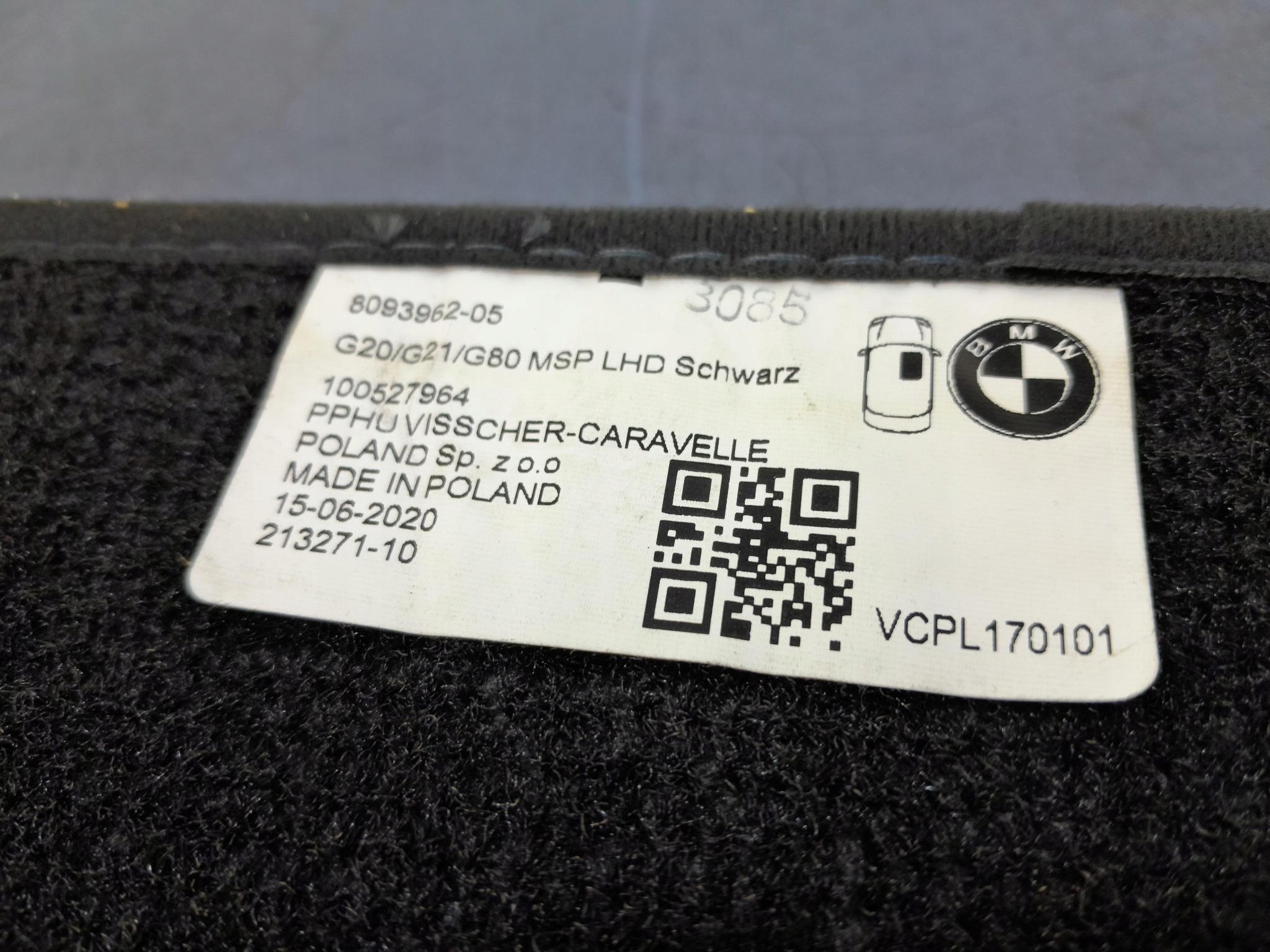 BMW 3 G20 G21 коврик передняя правая 8093962