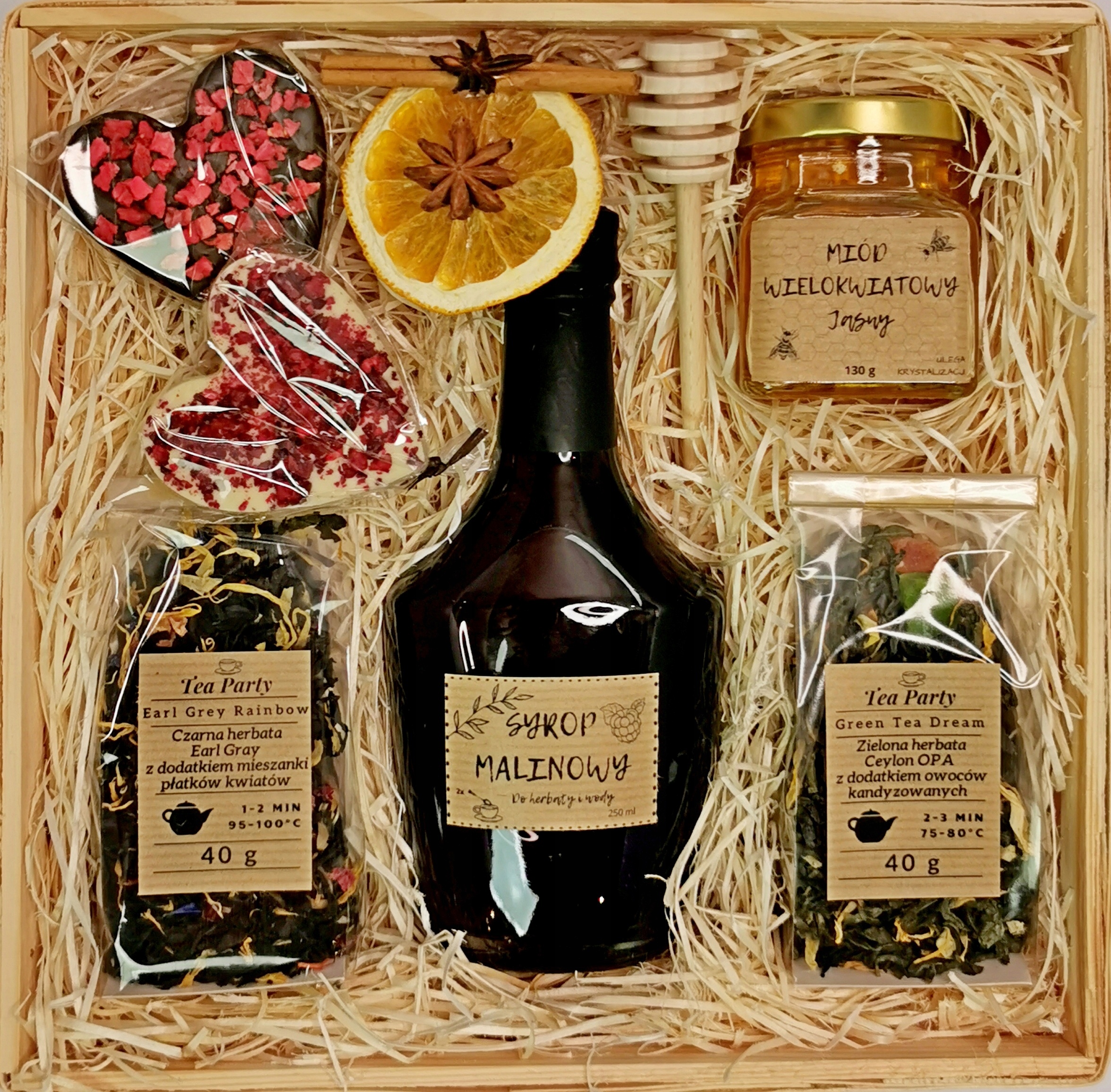 Dárkový Koš Čajový sirup čokoládový med Sada Premium Box Dárek