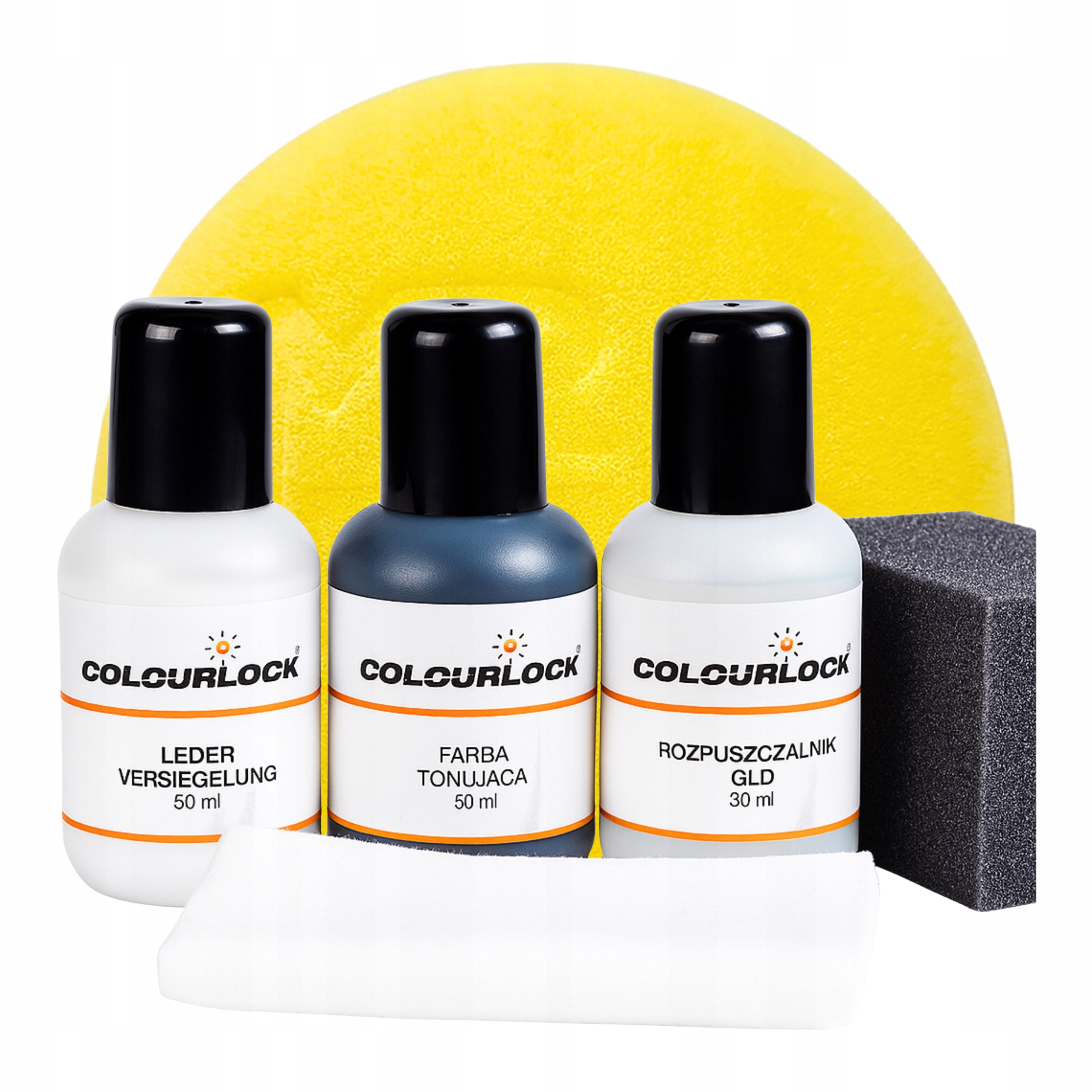 Colourlock farba do skóry czarna 50 ml duży zestaw do renowacji kierownicy