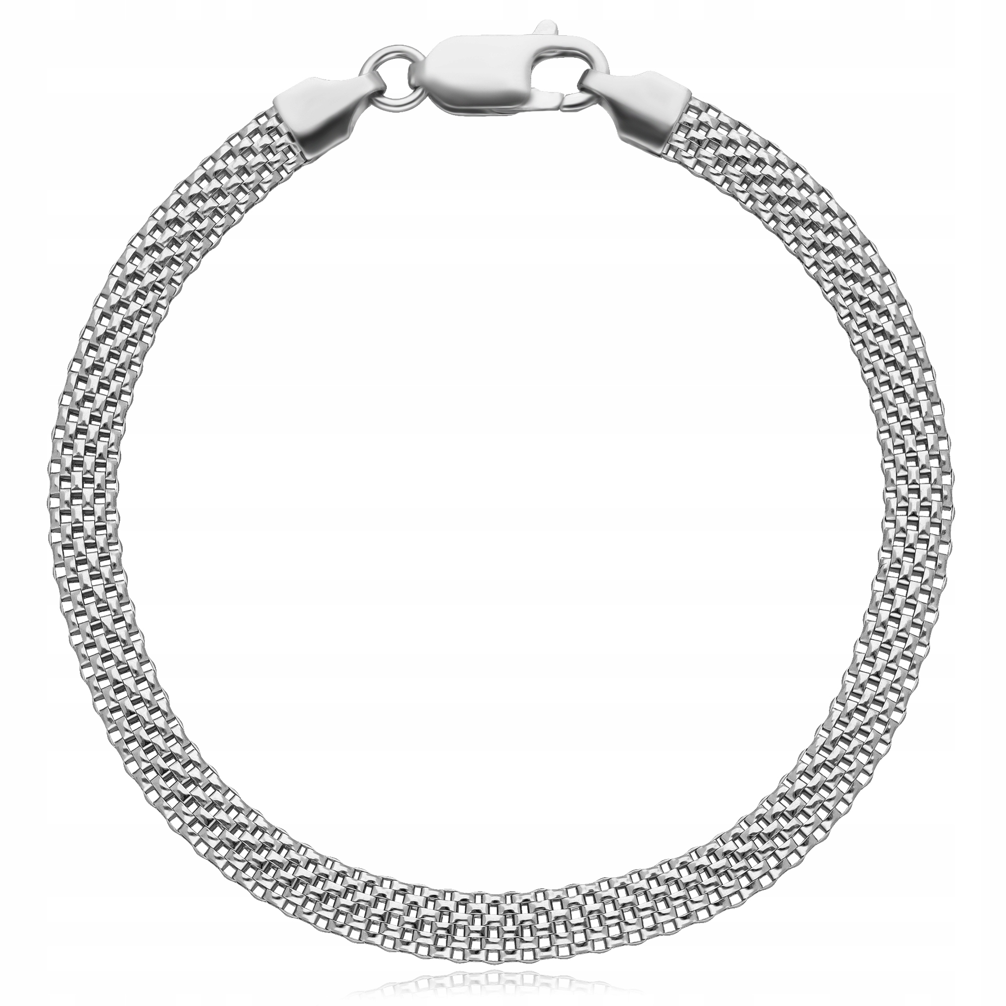 Stříbrný Dámský Náramek Rhodiovaná Tuba 19 cm